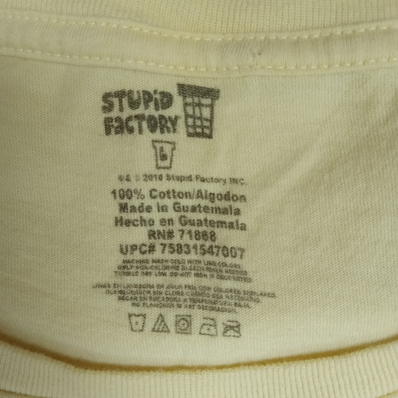 Stupid Factory tshirt Yellow Size Large - Picture 5 of 6